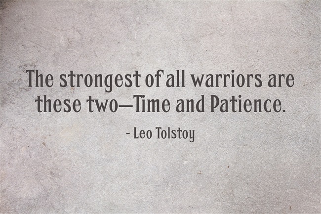 The strongest of all warriors are these two, Time and Patience