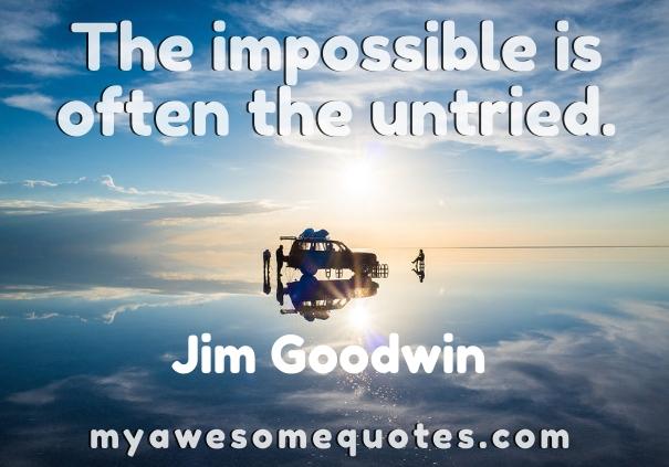 The impossible is often the untried.